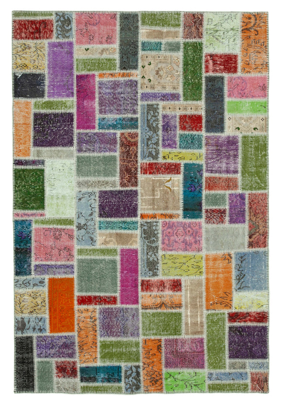 6x8 Multicolor Modern Patchwork Rug - 29594