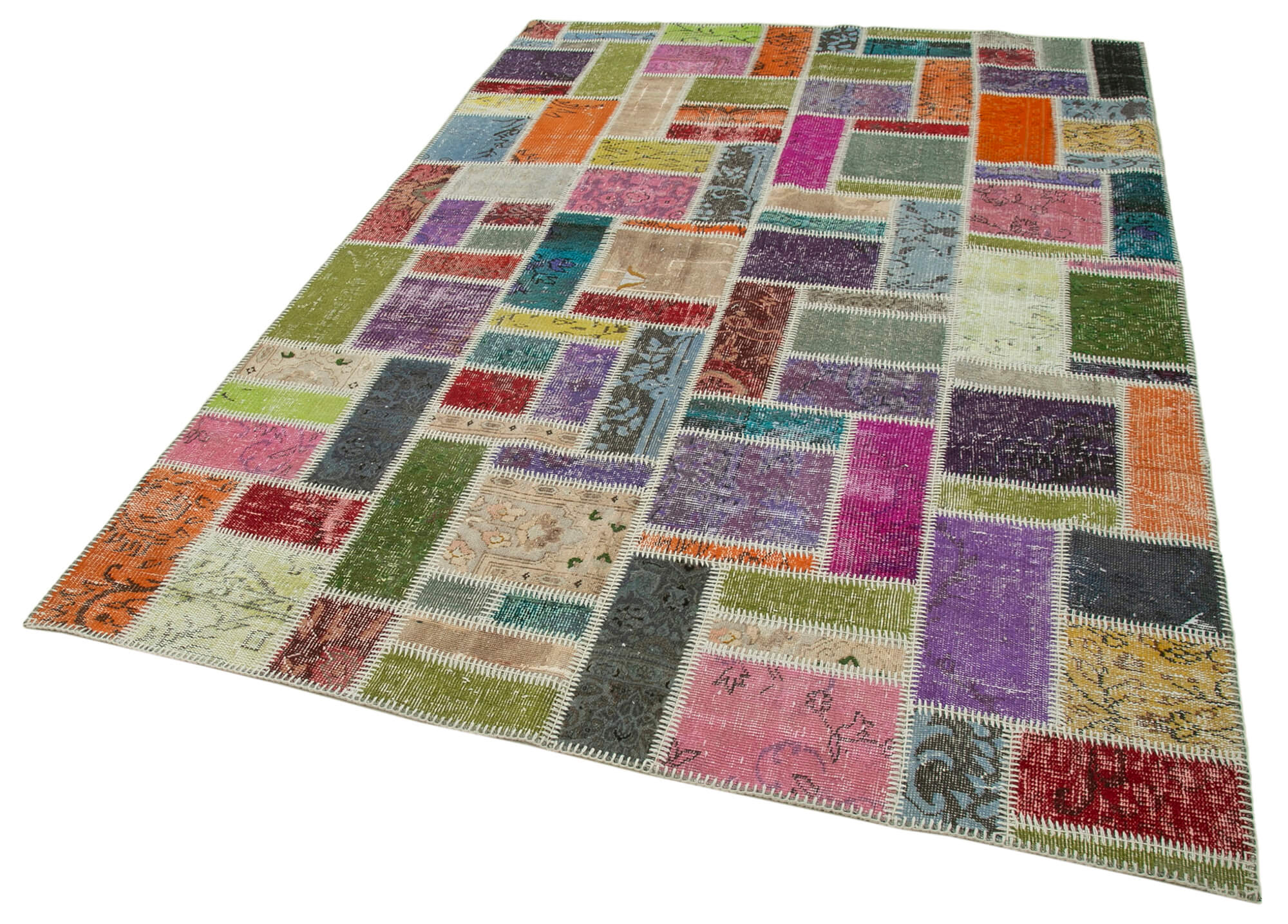 6x8 Multicolor Modern Patchwork Rug - 29594