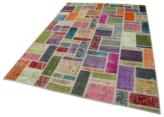 6x8 Multicolor Modern Patchwork Rug - 29594