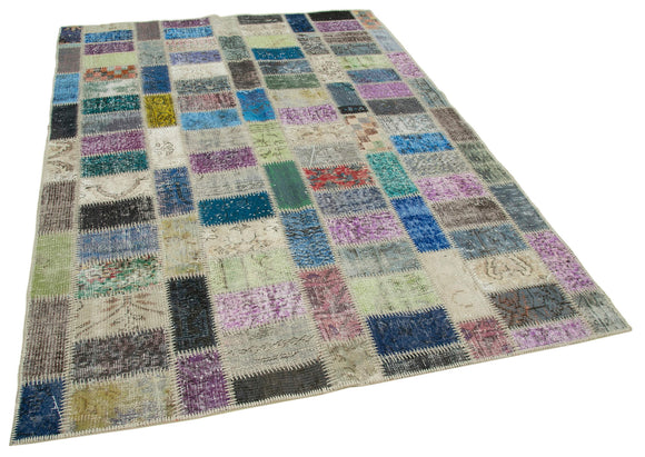 6x8 Multicolor Modern Patchwork Rug - 29595