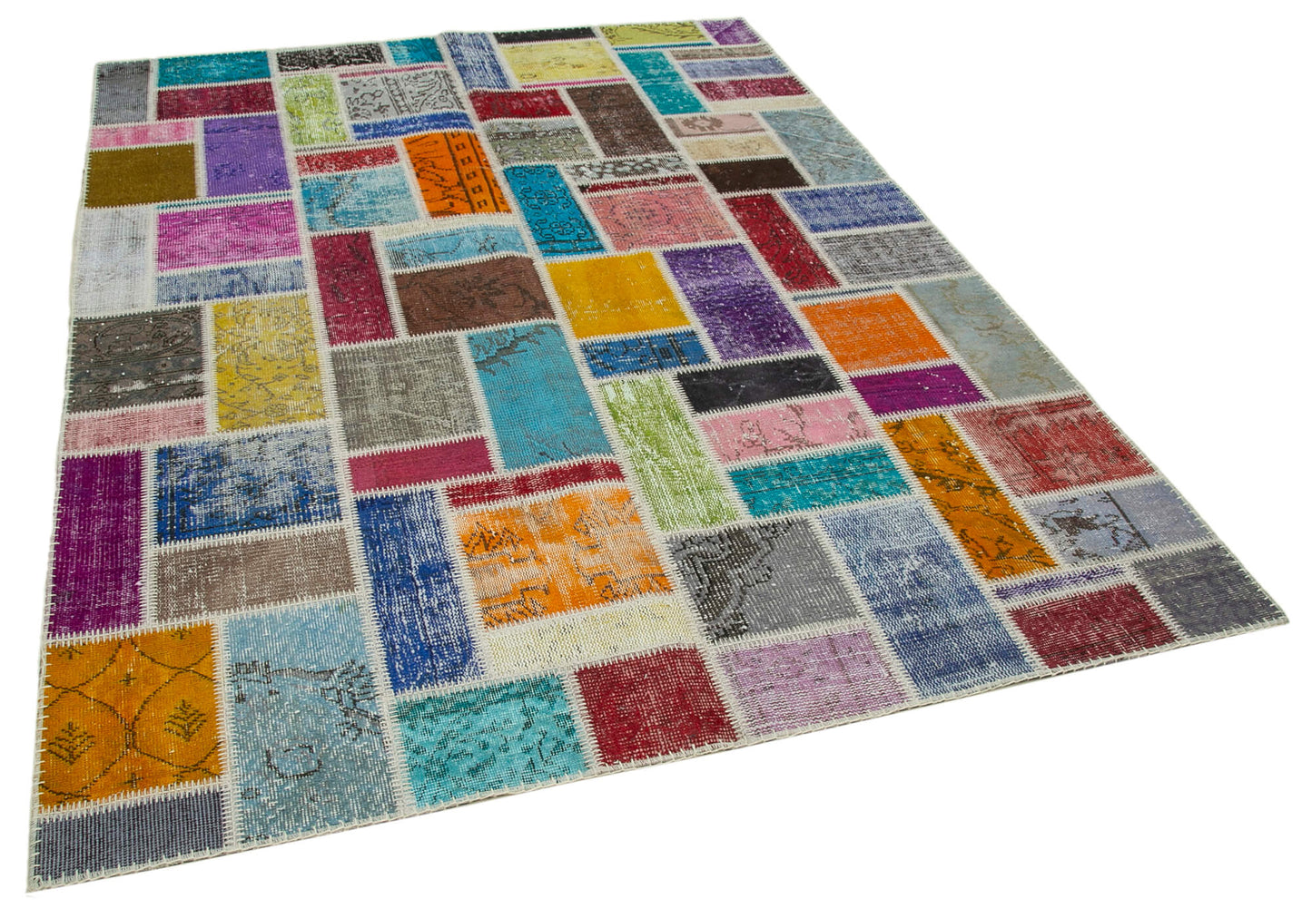 6x8 Multicolor Modern Patchwork Rug - 29597