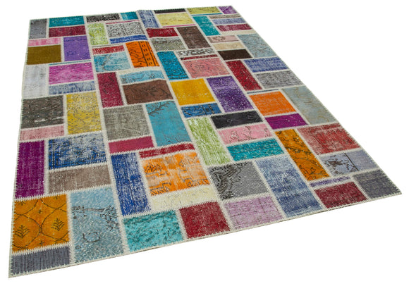 6x8 Multicolor Modern Patchwork Rug - 29597