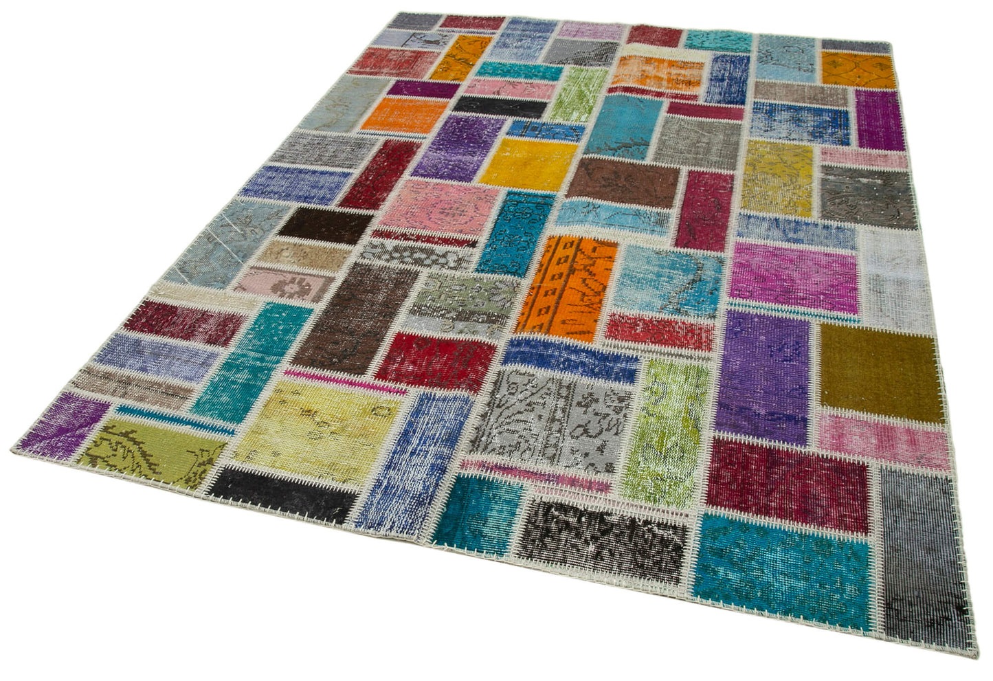 6x8 Multicolor Modern Patchwork Rug - 29597