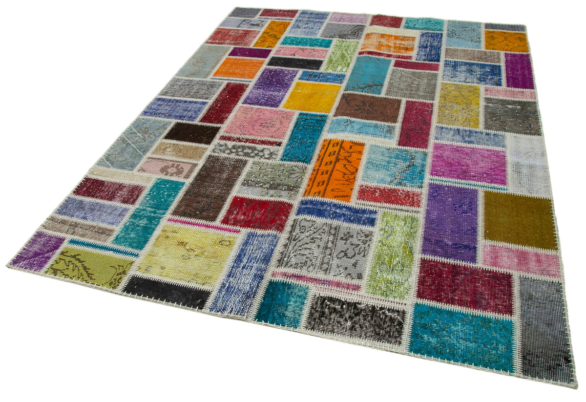 6x8 Multicolor Modern Patchwork Rug - 29597