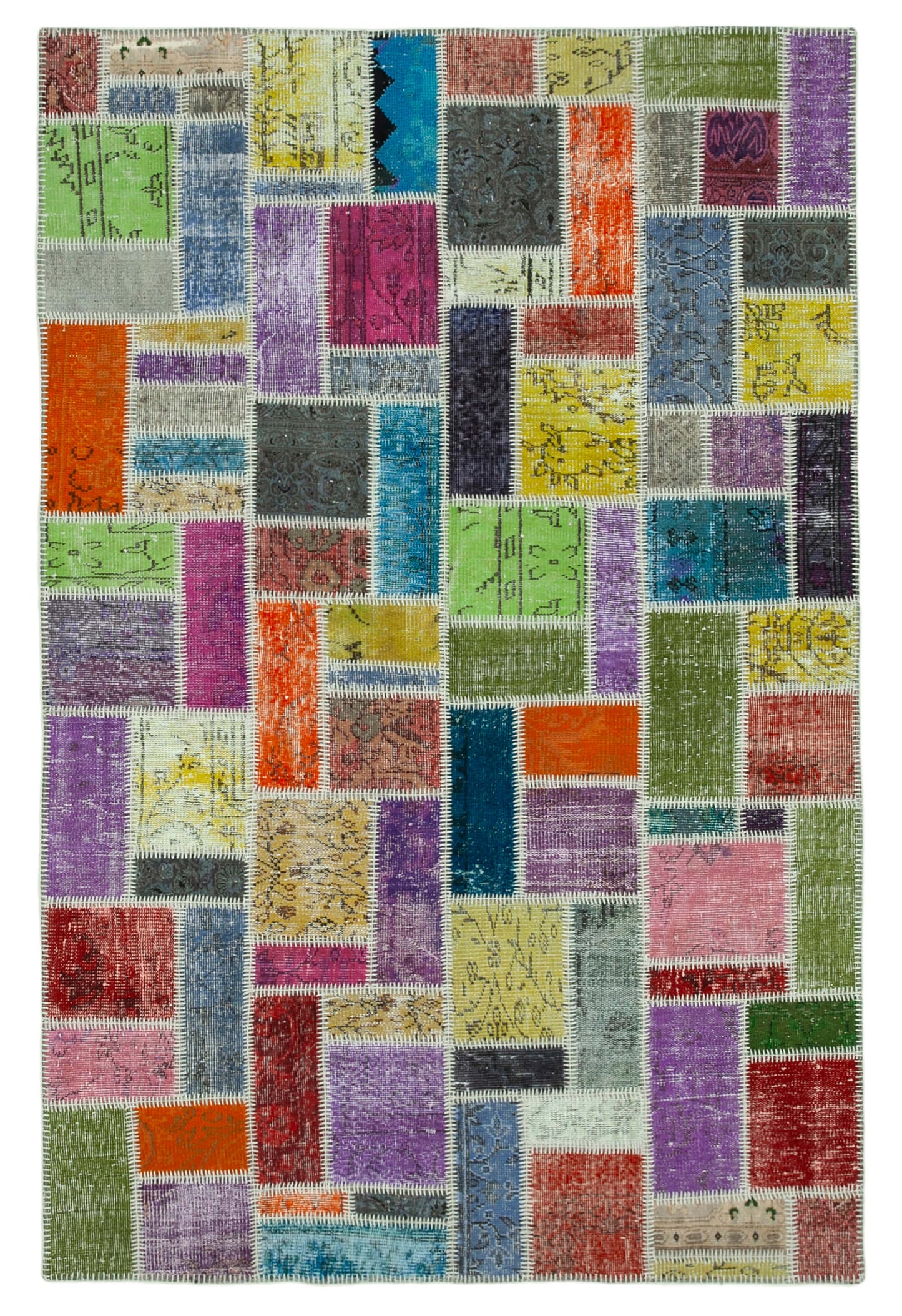 5x8 Multicolor Modern Patchwork Rug - 29598