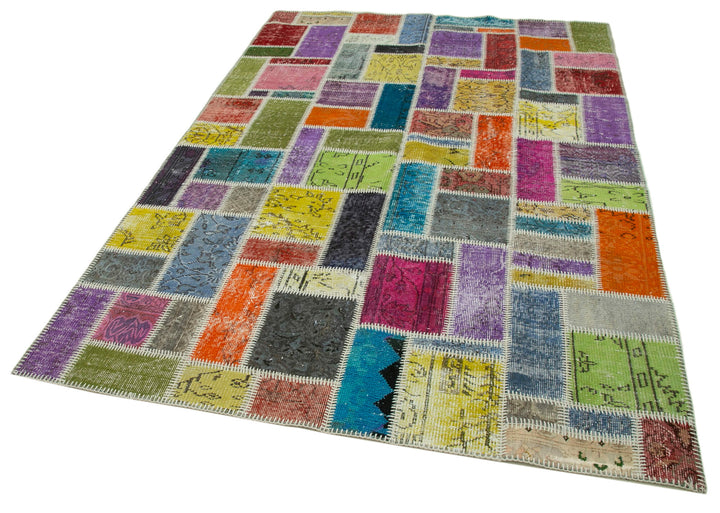 5x8 Multicolor Modern Patchwork Rug - 29598