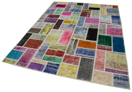6x8 Multicolor Modern Patchwork Rug - 29599