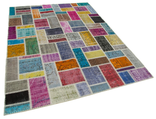 6x8 Multicolor Modern Patchwork Rug - 29600
