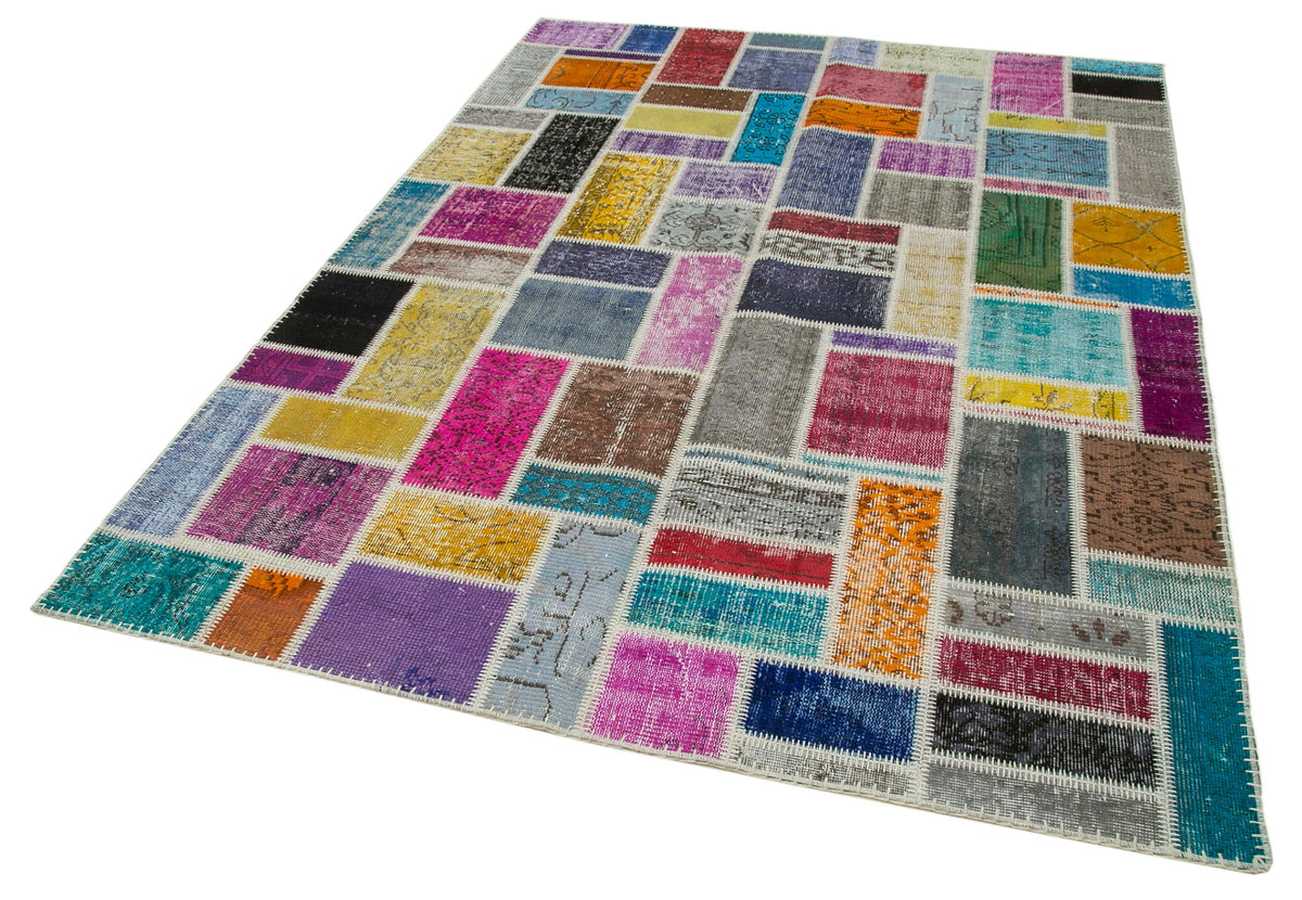 6x8 Multicolor Modern Patchwork Rug - 29600