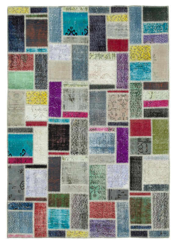 6x8 Multicolor Modern Patchwork Rug - 29602
