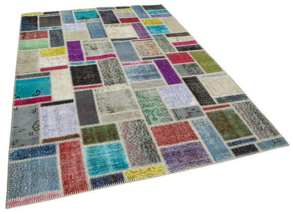 6x8 Multicolor Modern Patchwork Rug - 29602