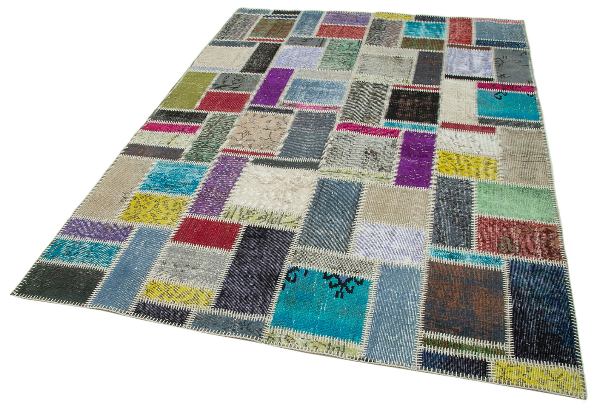 6x8 Multicolor Modern Patchwork Rug - 29602