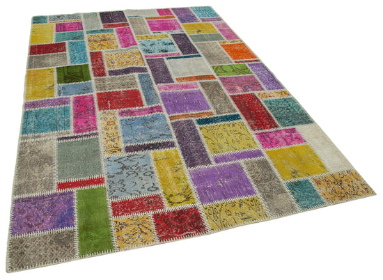 6x8 Multicolor Modern Patchwork Rug - 29604