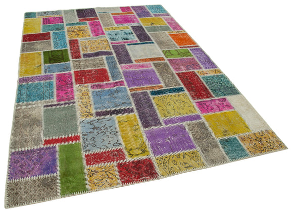 6x8 Multicolor Modern Patchwork Rug - 29604