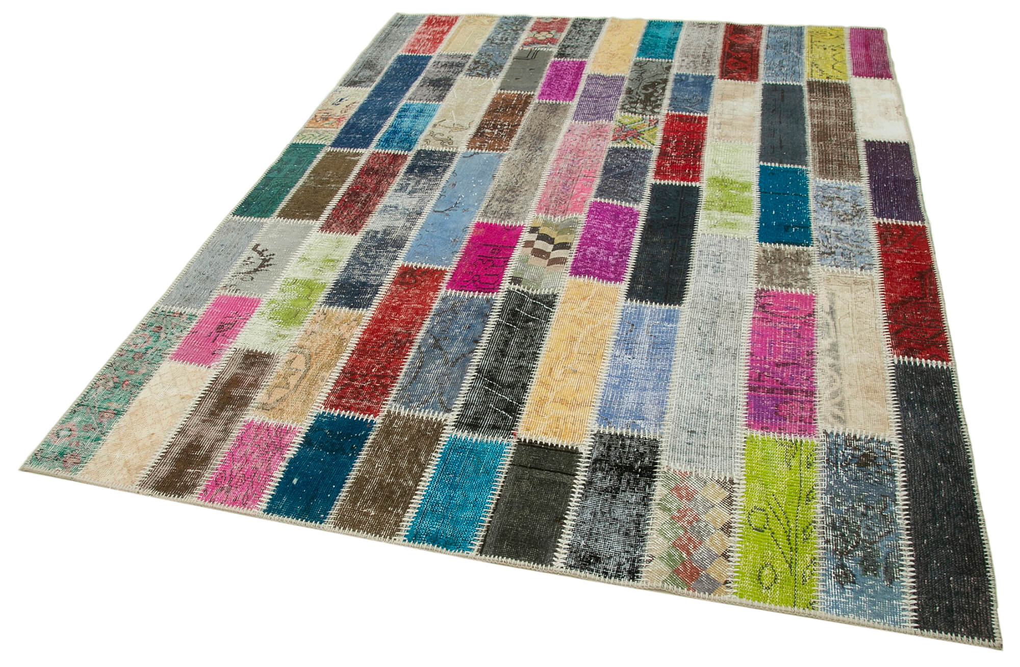 6x8 Multicolor Modern Patchwork Rug - 29605