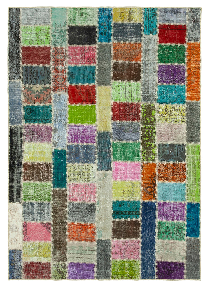 6x8 Multicolor Modern Patchwork Rug - 29606