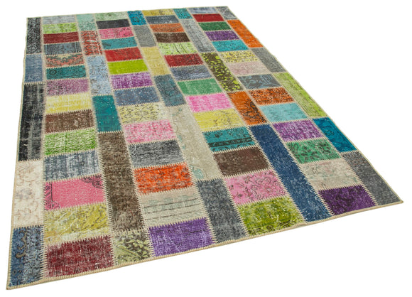 6x8 Multicolor Modern Patchwork Rug - 29606
