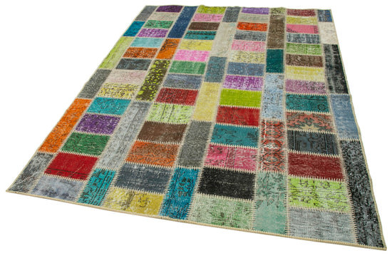 6x8 Multicolor Modern Patchwork Rug - 29606