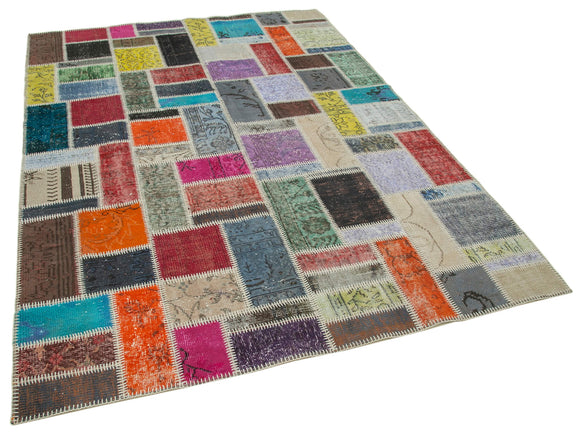 6x8 Multicolor Modern Patchwork Rug - 29607
