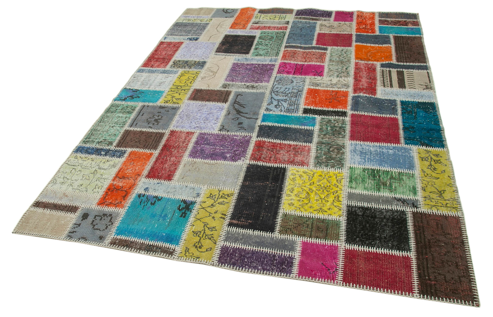 6x8 Multicolor Modern Patchwork Rug - 29607