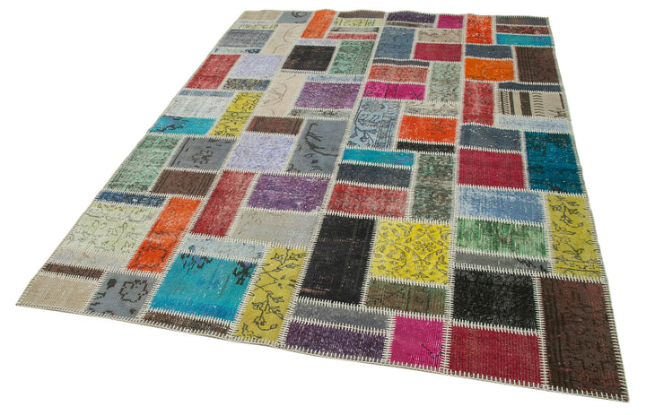 6x8 Multicolor Modern Patchwork Rug - 29607