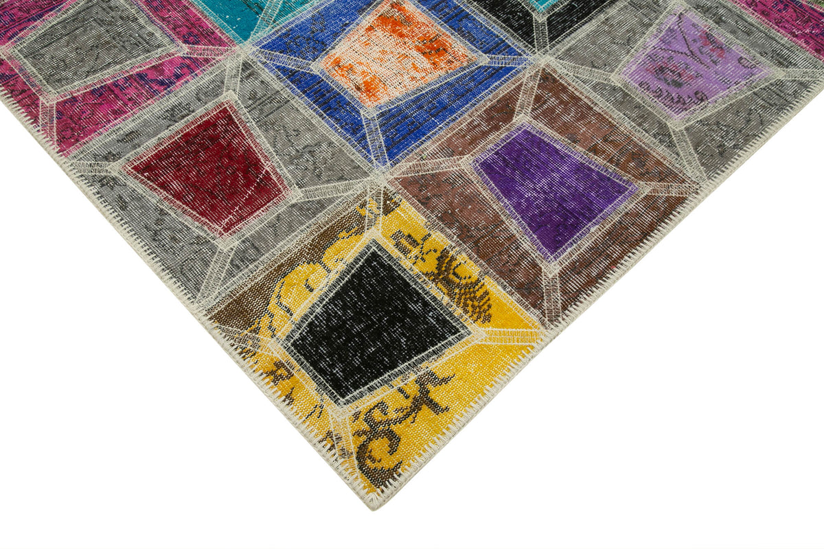 6x9 Multicolor Modern Patchwork Rug - 29609