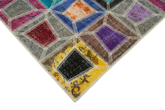 6x9 Multicolor Modern Patchwork Rug - 29609
