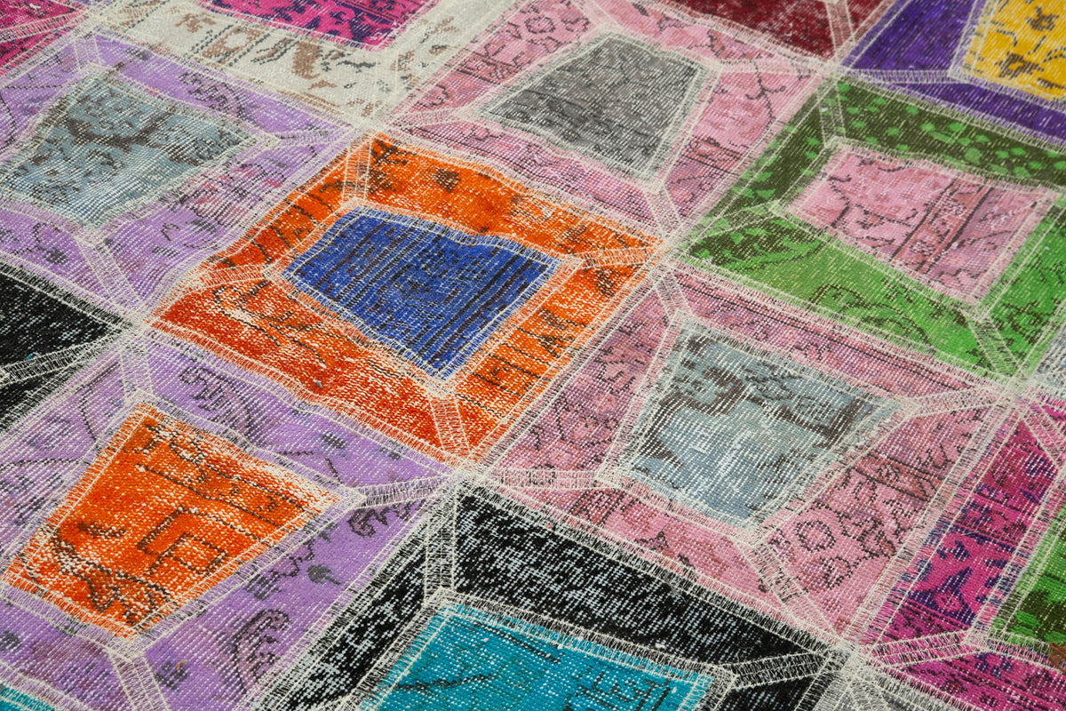 6x9 Multicolor Modern Patchwork Rug - 29609