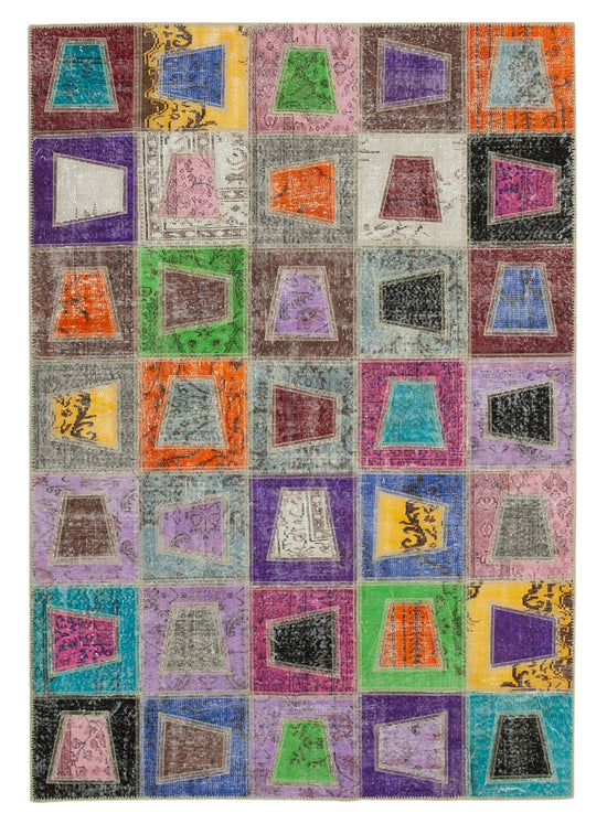 6x9 Multicolor Modern Patchwork Rug - 29610