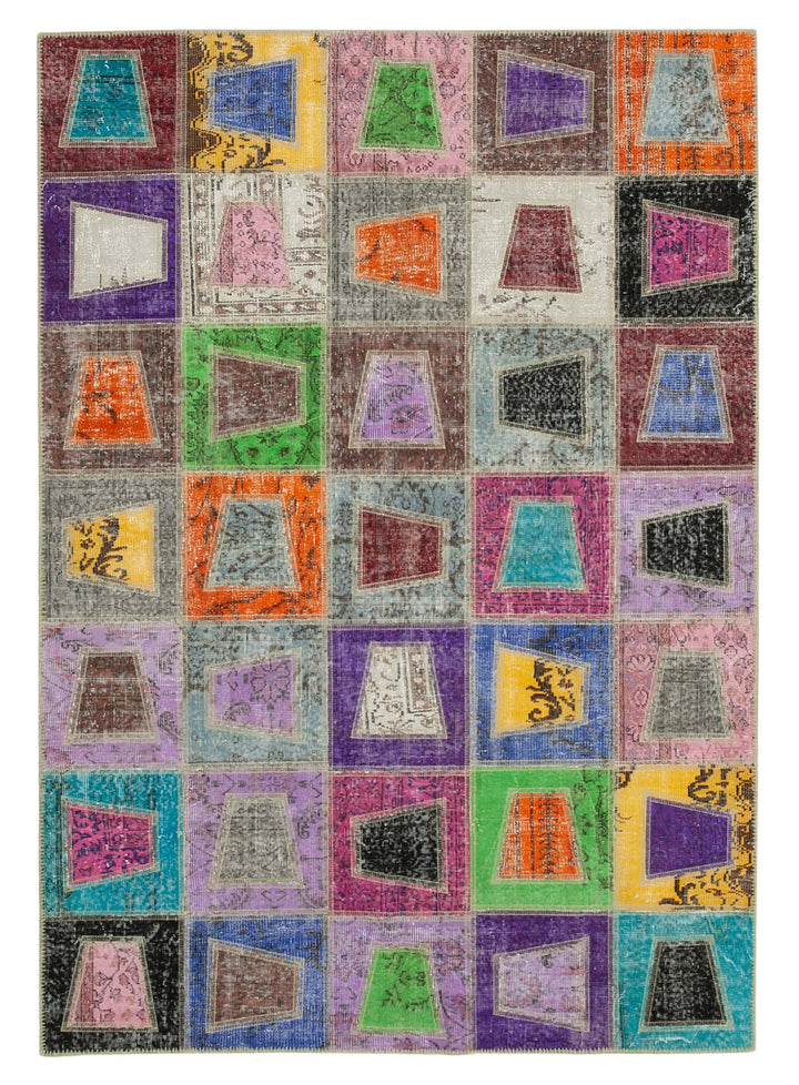 6x9 Multicolor Modern Patchwork Rug - 29610