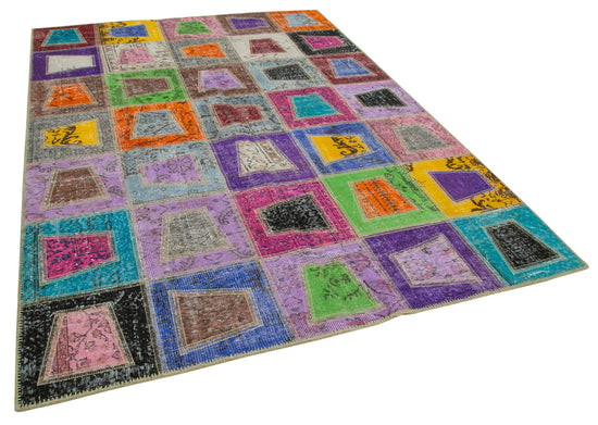 6x9 Multicolor Modern Patchwork Rug - 29610