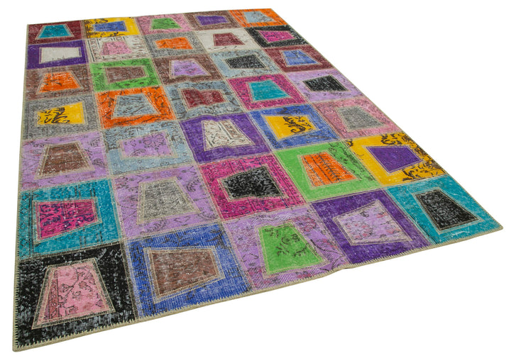 6x9 Multicolor Modern Patchwork Rug - 29610