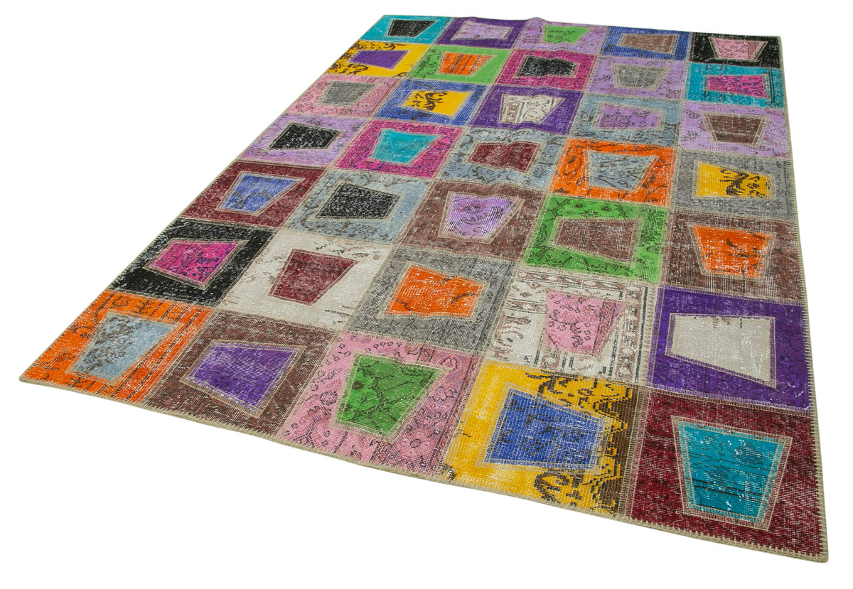 6x9 Multicolor Modern Patchwork Rug - 29610