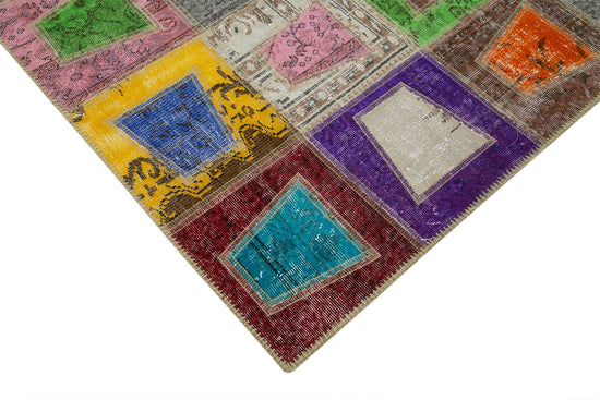6x9 Multicolor Modern Patchwork Rug - 29610