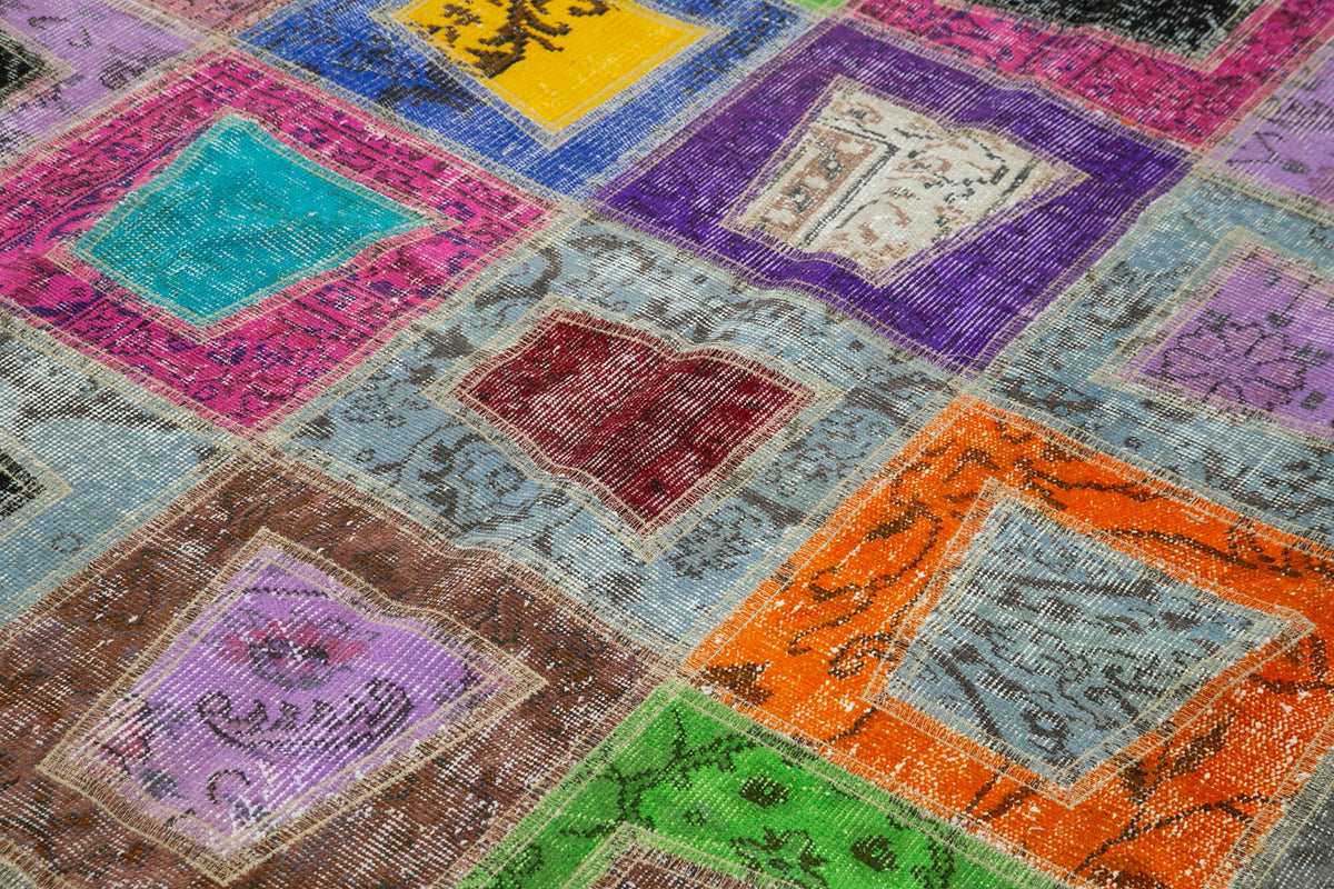 6x9 Multicolor Modern Patchwork Rug - 29610