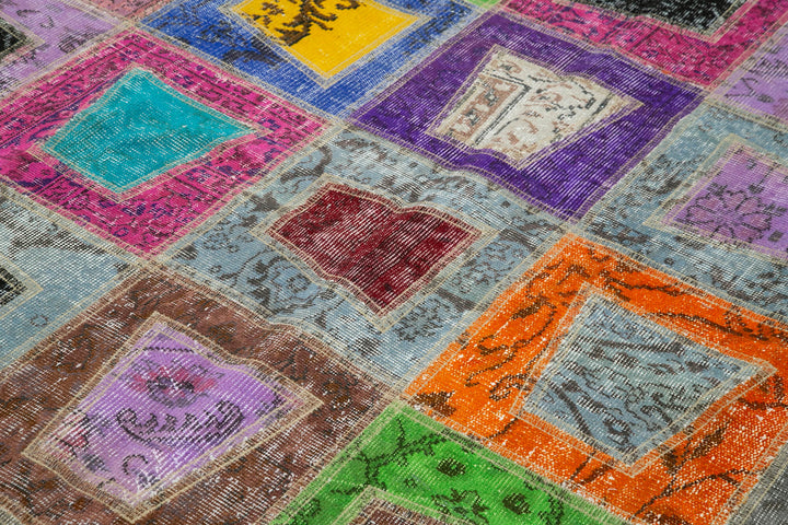 6x9 Multicolor Modern Patchwork Rug - 29610
