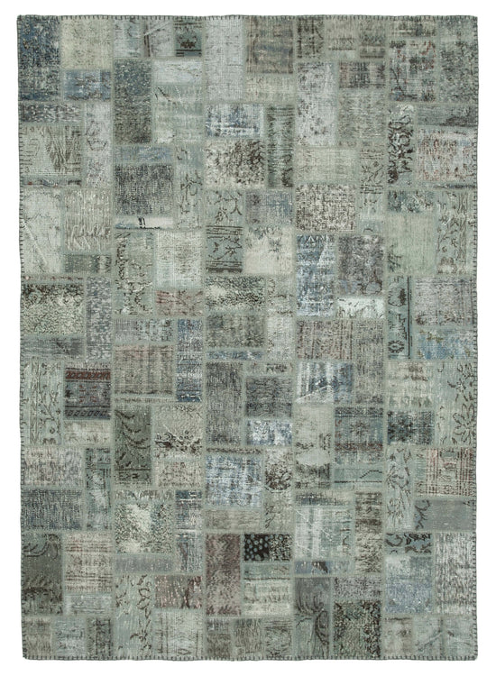 7x10 Grey Modern Patchwork Rug - 29612