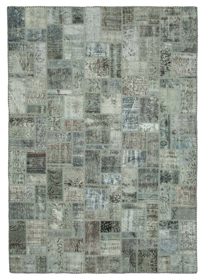 7x10 Grey Modern Patchwork Rug - 29612