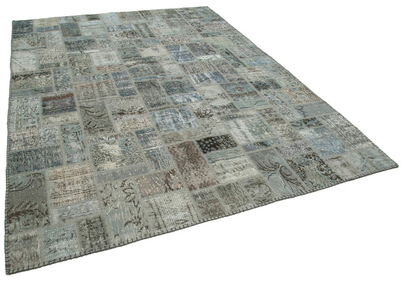 7x10 Grey Modern Patchwork Rug - 29612