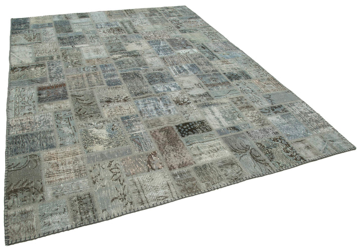 7x10 Grey Modern Patchwork Rug - 29612