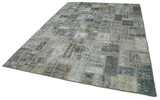 7x10 Grey Modern Patchwork Rug - 29612