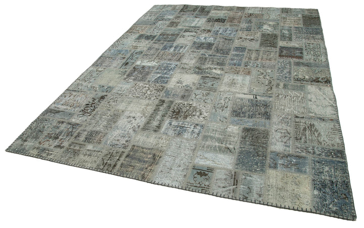 7x10 Grey Modern Patchwork Rug - 29612