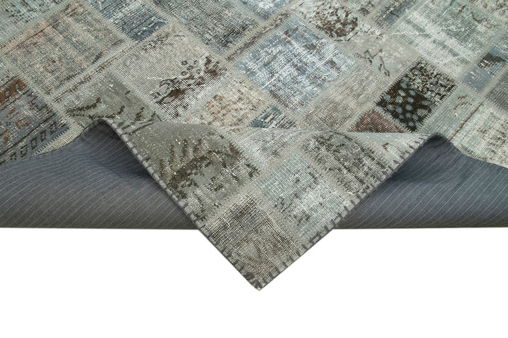 7x10 Grey Modern Patchwork Rug - 29612
