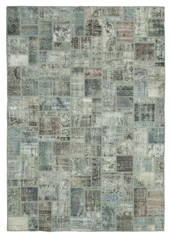 7x10 Grey Modern Patchwork Rug - 29614