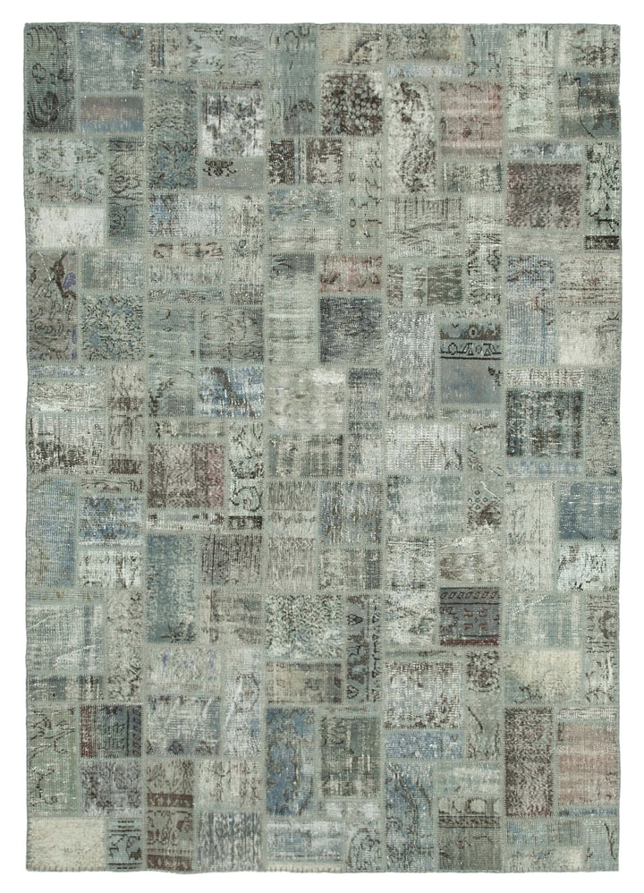 7x10 Grey Modern Patchwork Rug - 29614