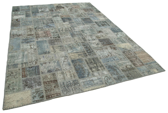 7x10 Grey Modern Patchwork Rug - 29614