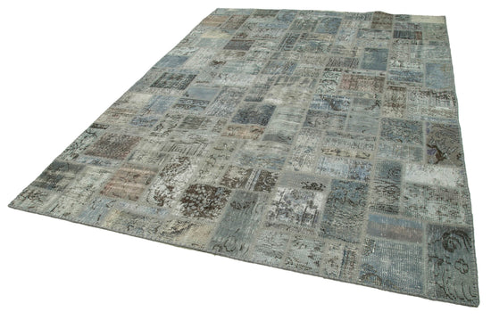 7x10 Grey Modern Patchwork Rug - 29614
