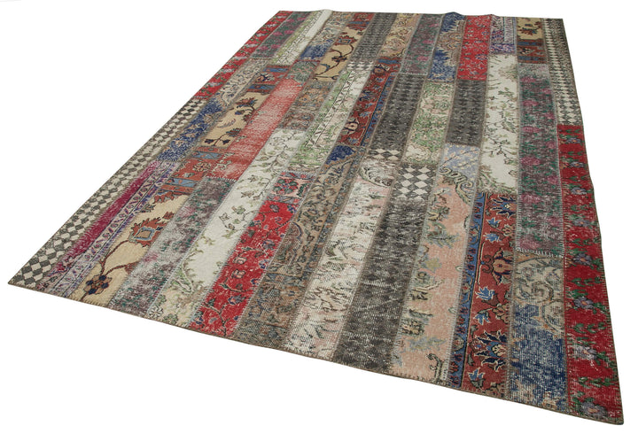 7x10 Multicolor Modern Patchwork Rug - 29615