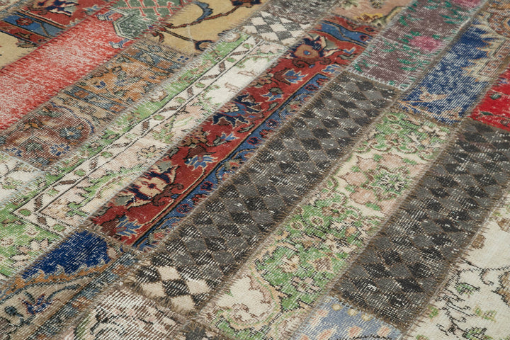 7x10 Multicolor Modern Patchwork Rug - 29615