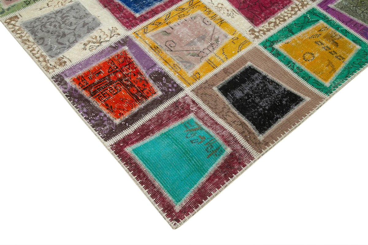 7x9 Multicolor Modern Patchwork Rug - 29616